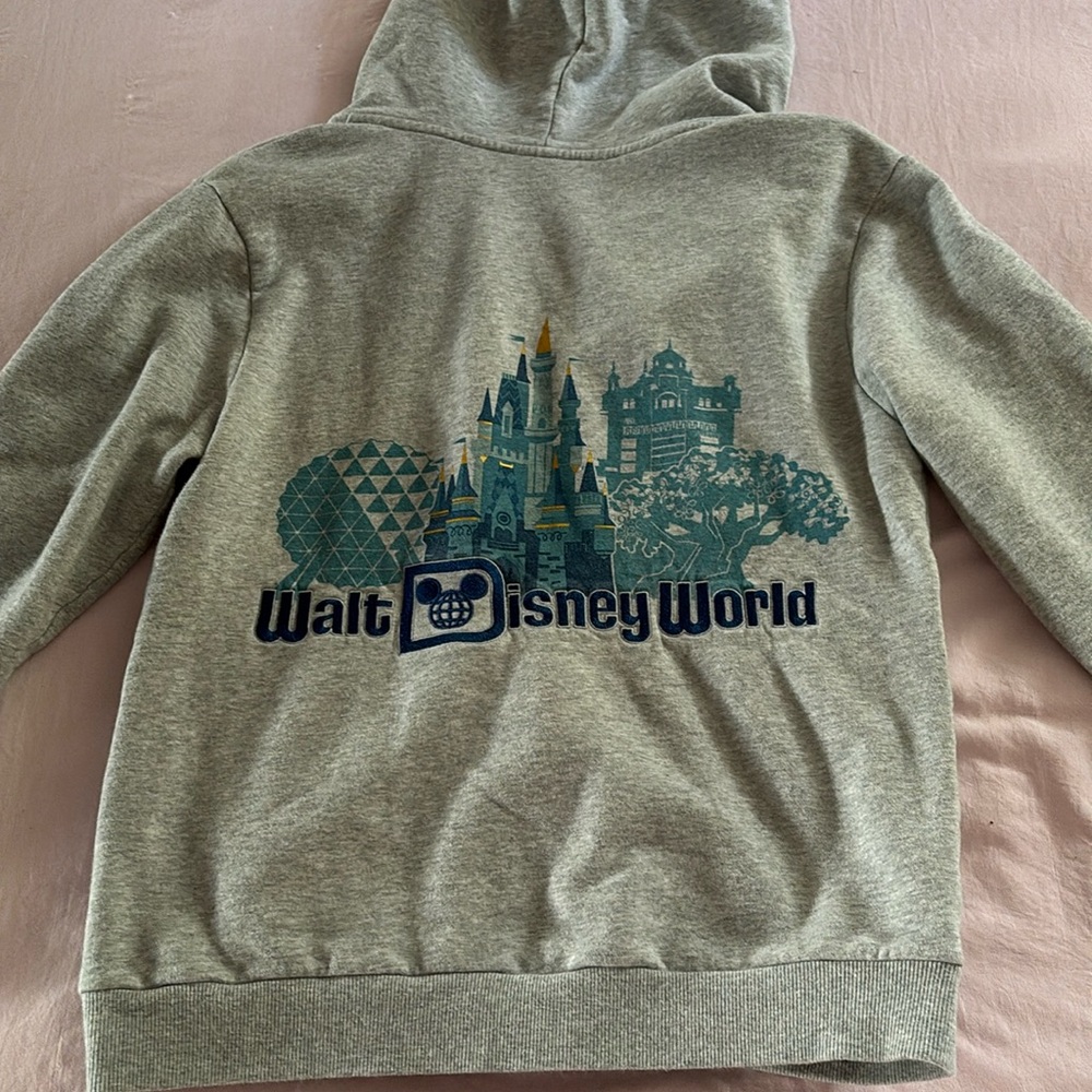 Disney Zip-Up Hoodie with Embroidered Design